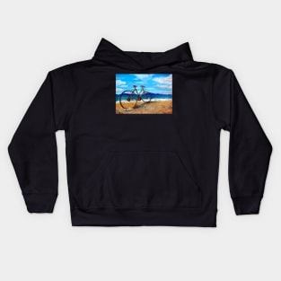 Old Bike at the beach Kids Hoodie